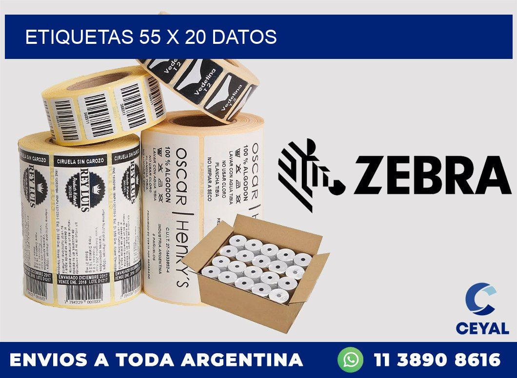 ETIQUETAS 55 x 20 DATOS