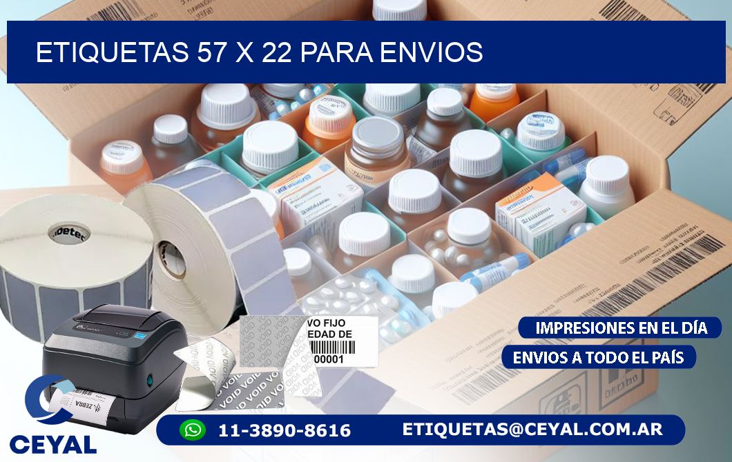 ETIQUETAS 57 x 22 PARA ENVIOS