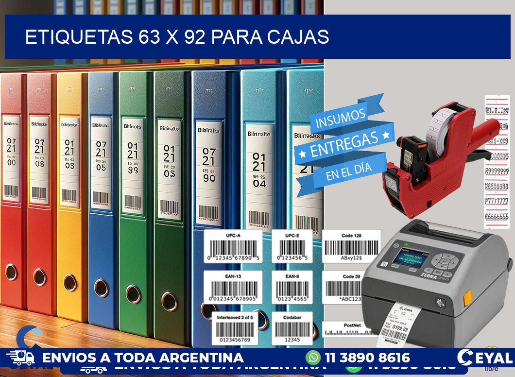 ETIQUETAS 63 x 92 PARA CAJAS