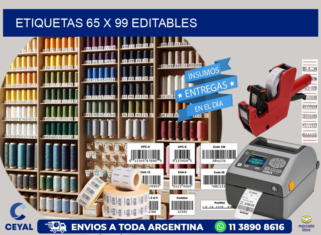 ETIQUETAS 65 x 99 EDITABLES