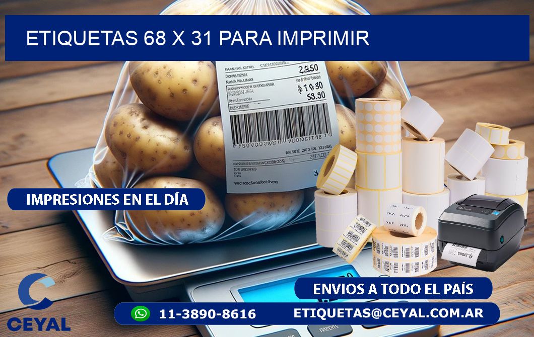 ETIQUETAS 68 x 31 PARA IMPRIMIR