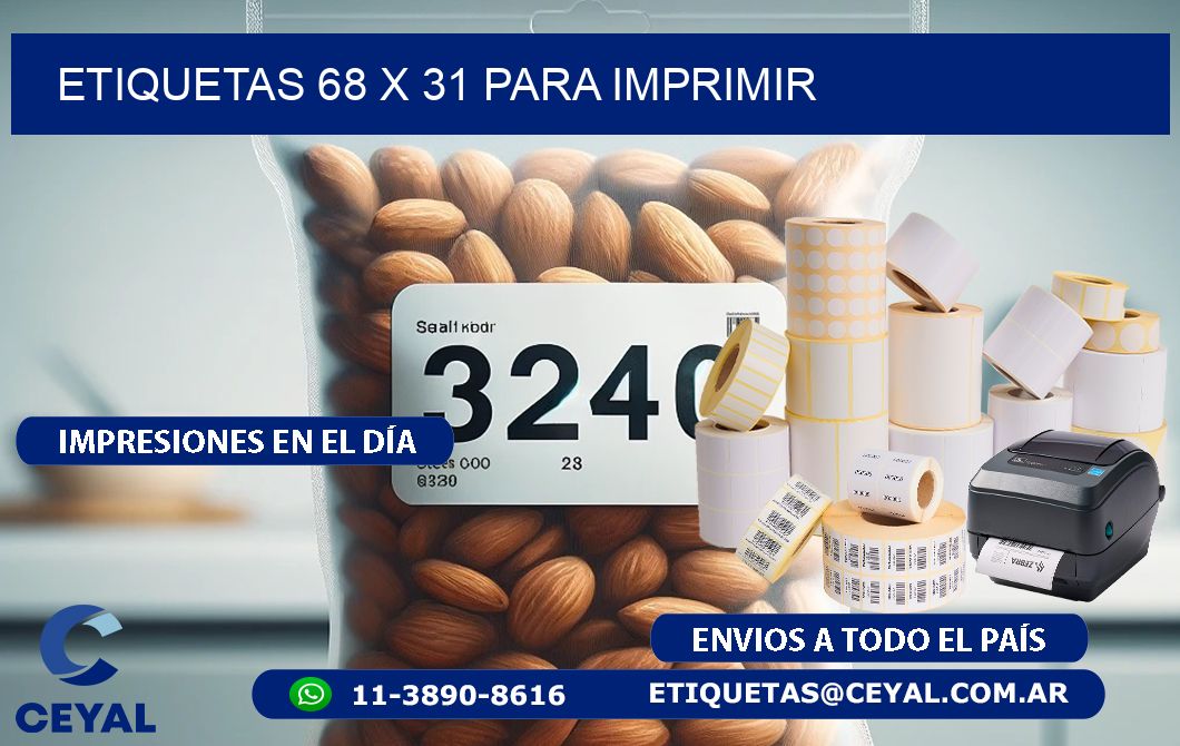 ETIQUETAS 68 x 31 PARA IMPRIMIR