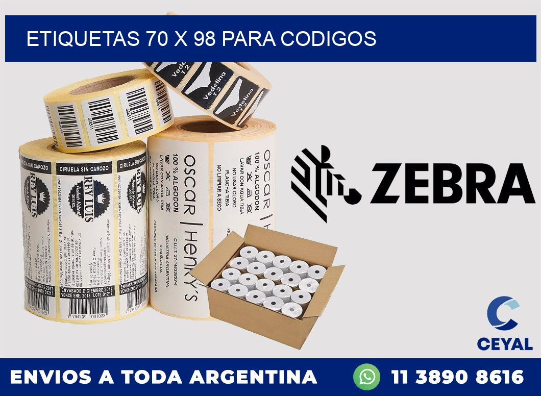 ETIQUETAS 70 x 98 PARA CODIGOS