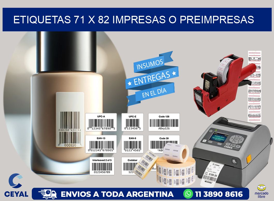 ETIQUETAS 71 x 82 IMPRESAS O PREIMPRESAS