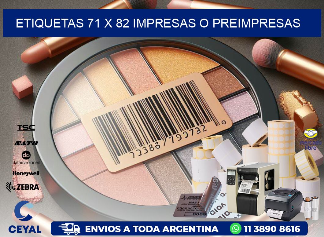 ETIQUETAS 71 x 82 IMPRESAS O PREIMPRESAS