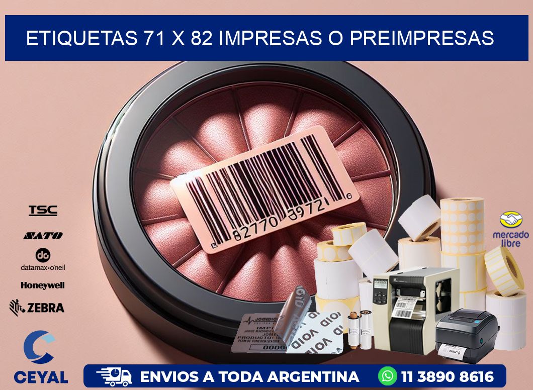 ETIQUETAS 71 x 82 IMPRESAS O PREIMPRESAS