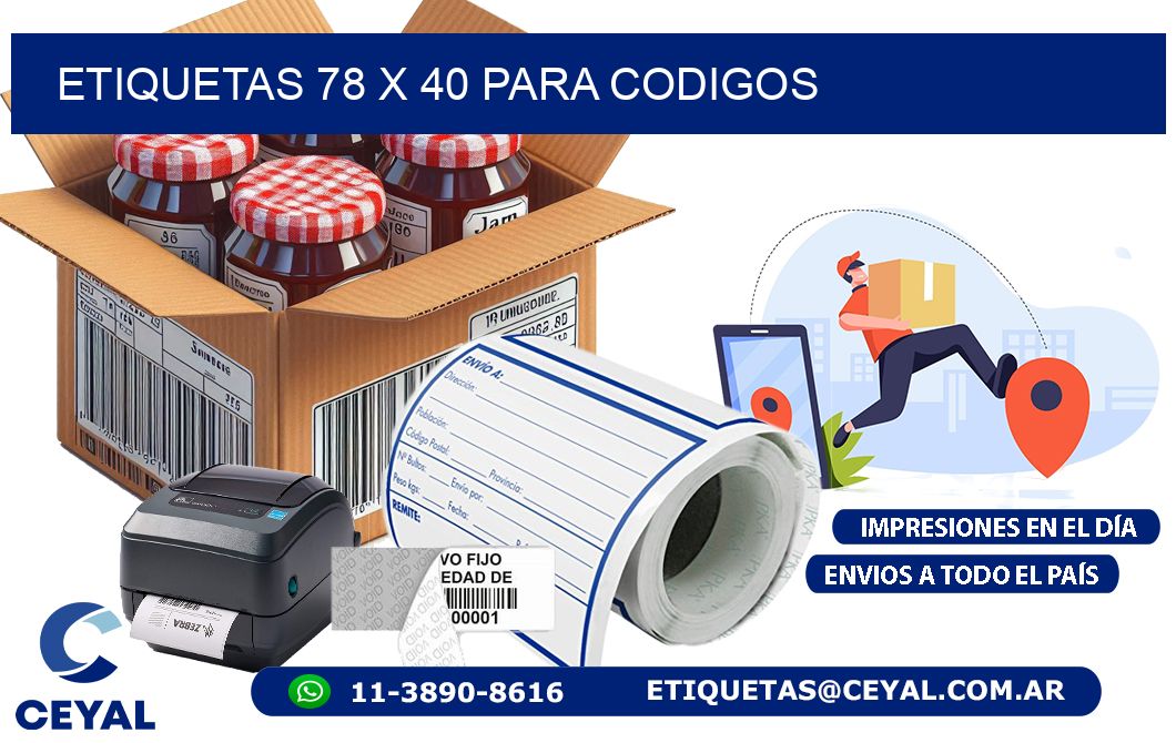 ETIQUETAS 78 x 40 PARA CODIGOS