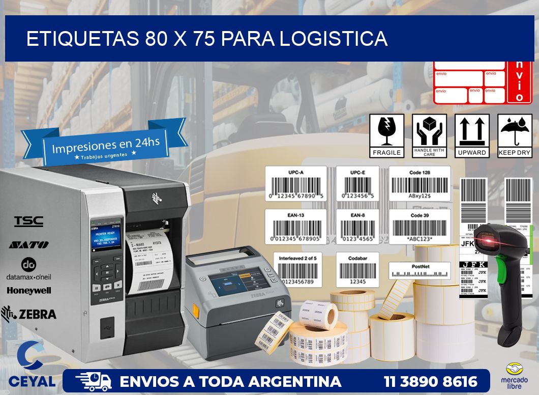 ETIQUETAS 80 x 75 PARA LOGISTICA