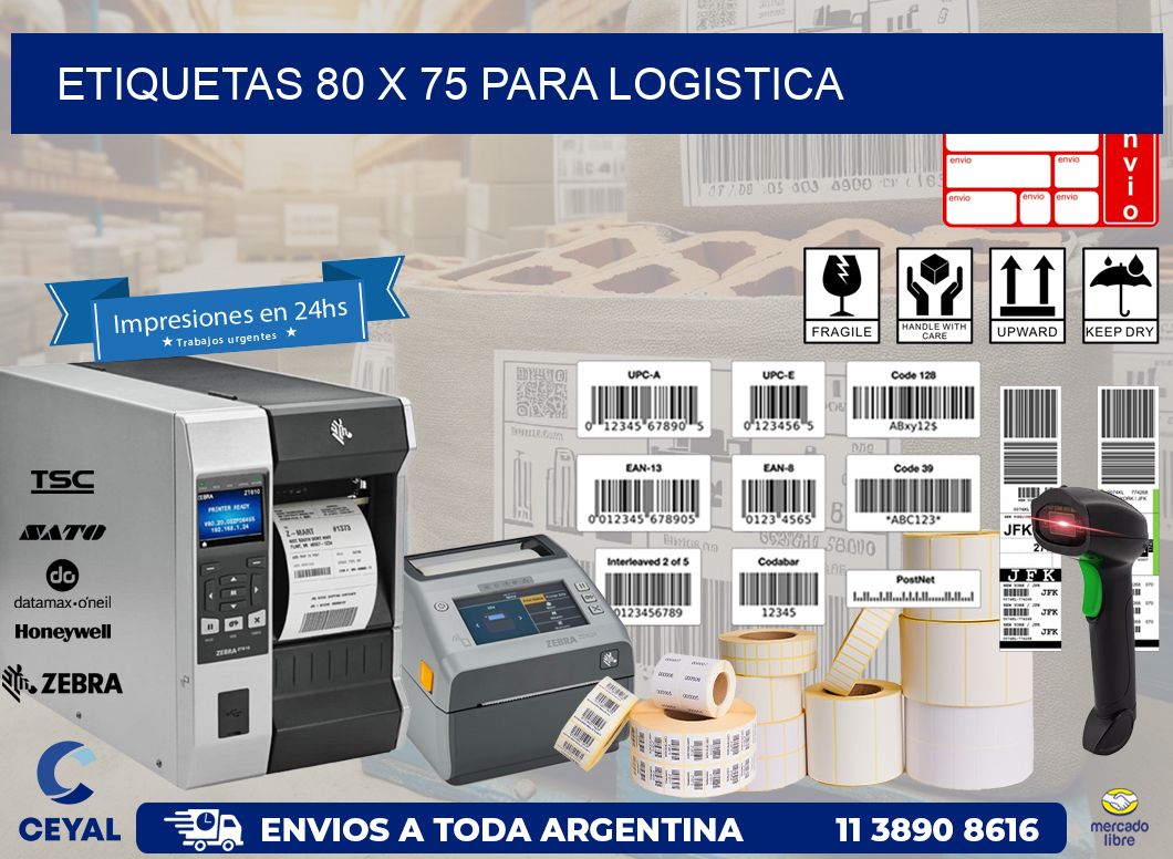 ETIQUETAS 80 x 75 PARA LOGISTICA