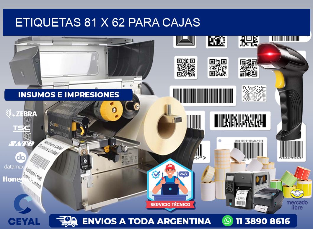 ETIQUETAS 81 x 62 PARA CAJAS
