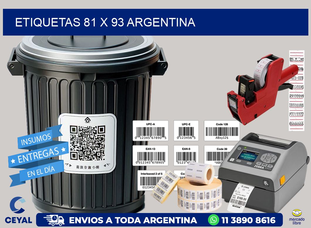 ETIQUETAS 81 x 93 ARGENTINA