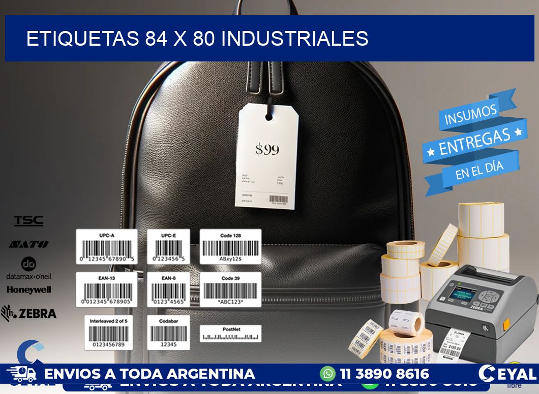ETIQUETAS 84 x 80 INDUSTRIALES