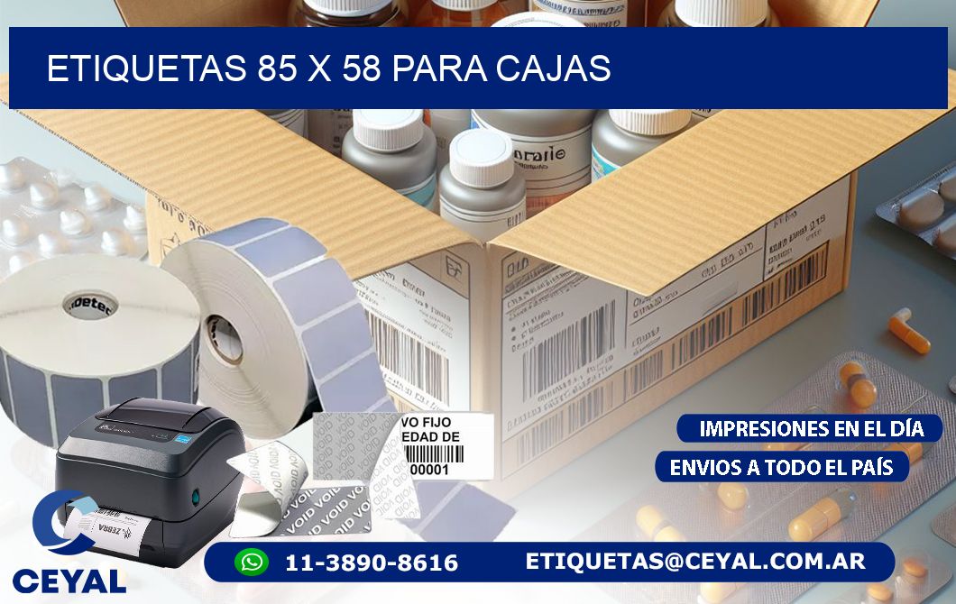 ETIQUETAS 85 x 58 PARA CAJAS