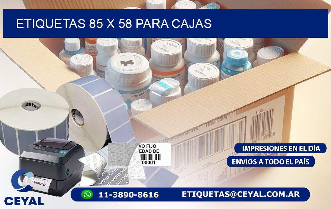 ETIQUETAS 85 x 58 PARA CAJAS