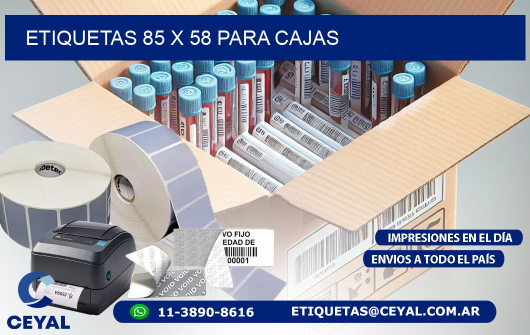 ETIQUETAS 85 x 58 PARA CAJAS