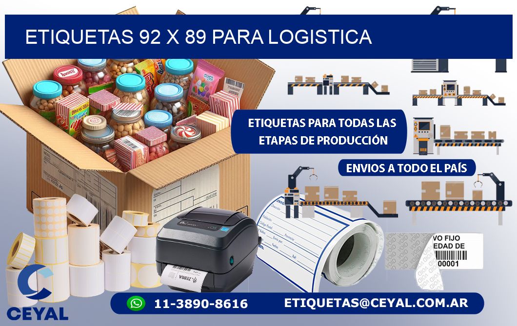 ETIQUETAS 92 x 89 PARA LOGISTICA
