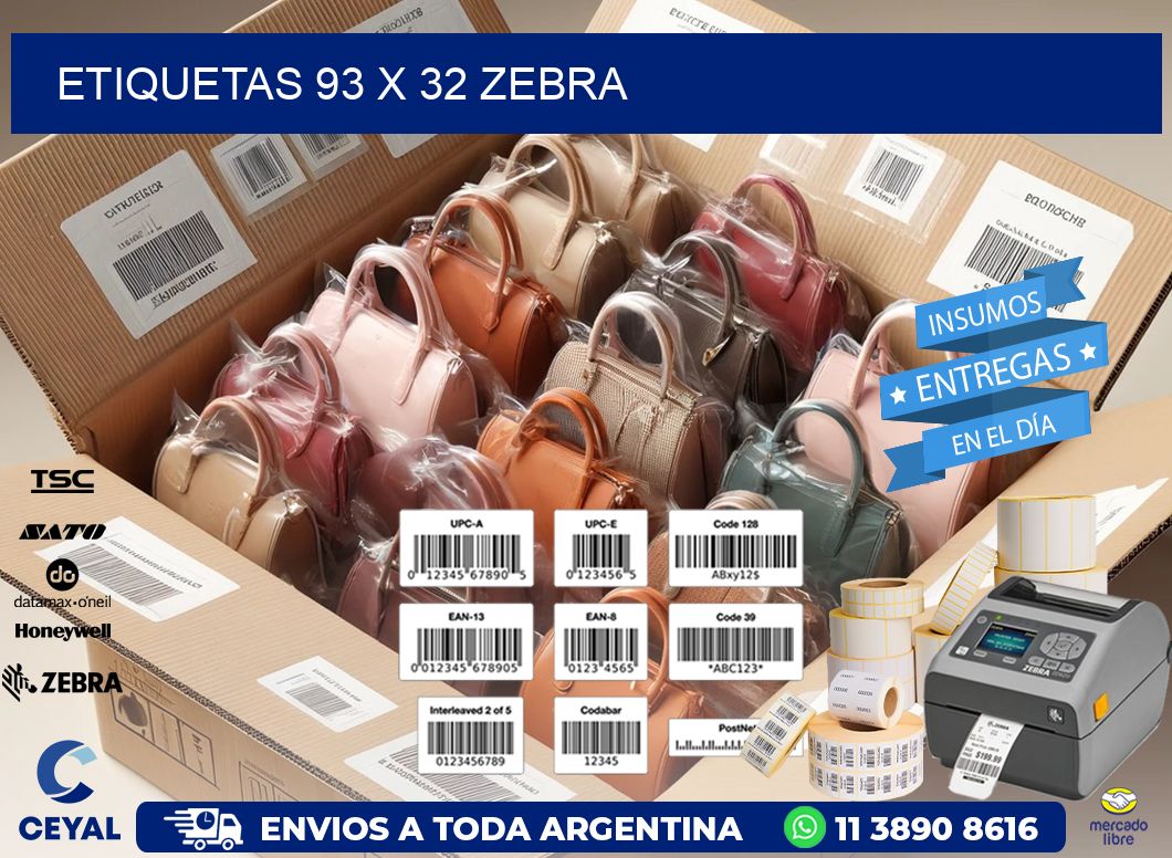 ETIQUETAS 93 x 32 ZEBRA