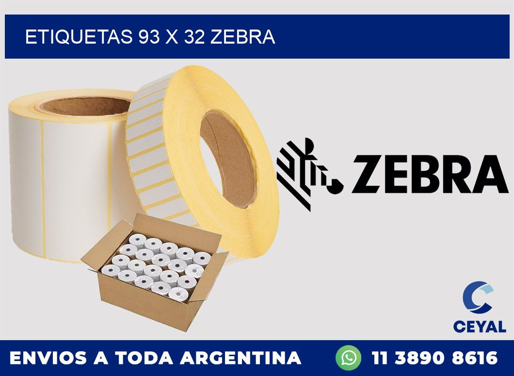 ETIQUETAS 93 x 32 ZEBRA