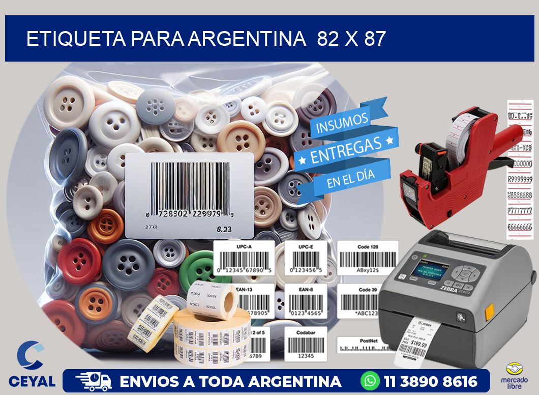 etiqueta para Argentina  82 x 87