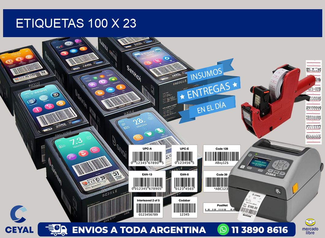 etiquetas 100 x 23