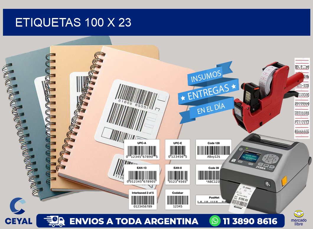 etiquetas 100 x 23