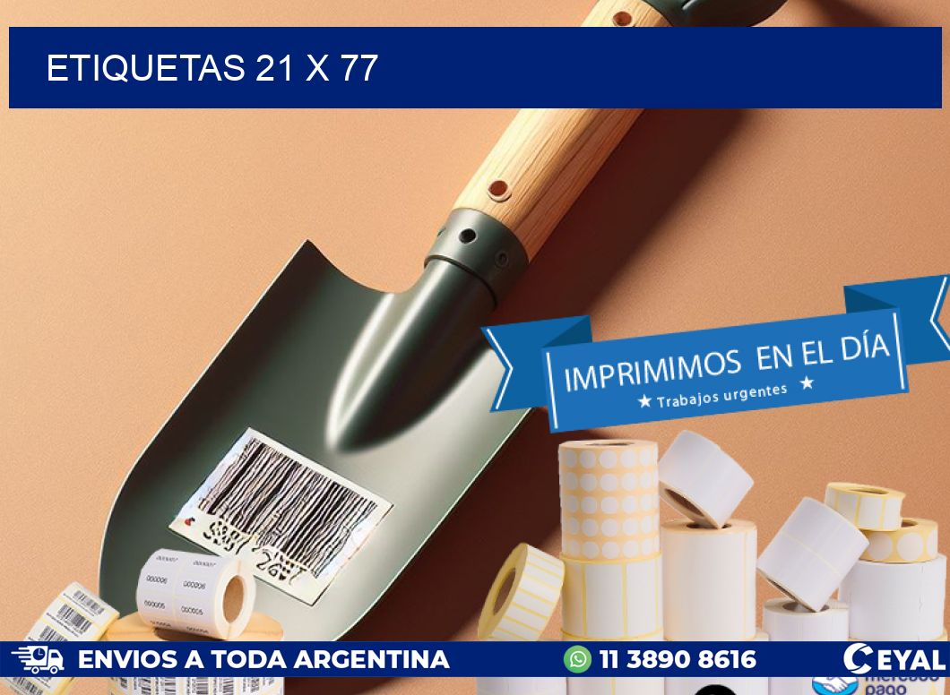 etiquetas 21 x 77