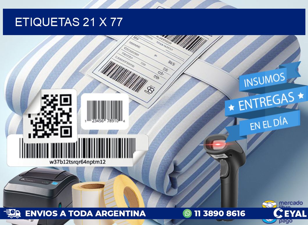etiquetas 21 x 77