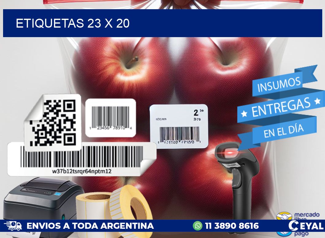 etiquetas 23 x 20