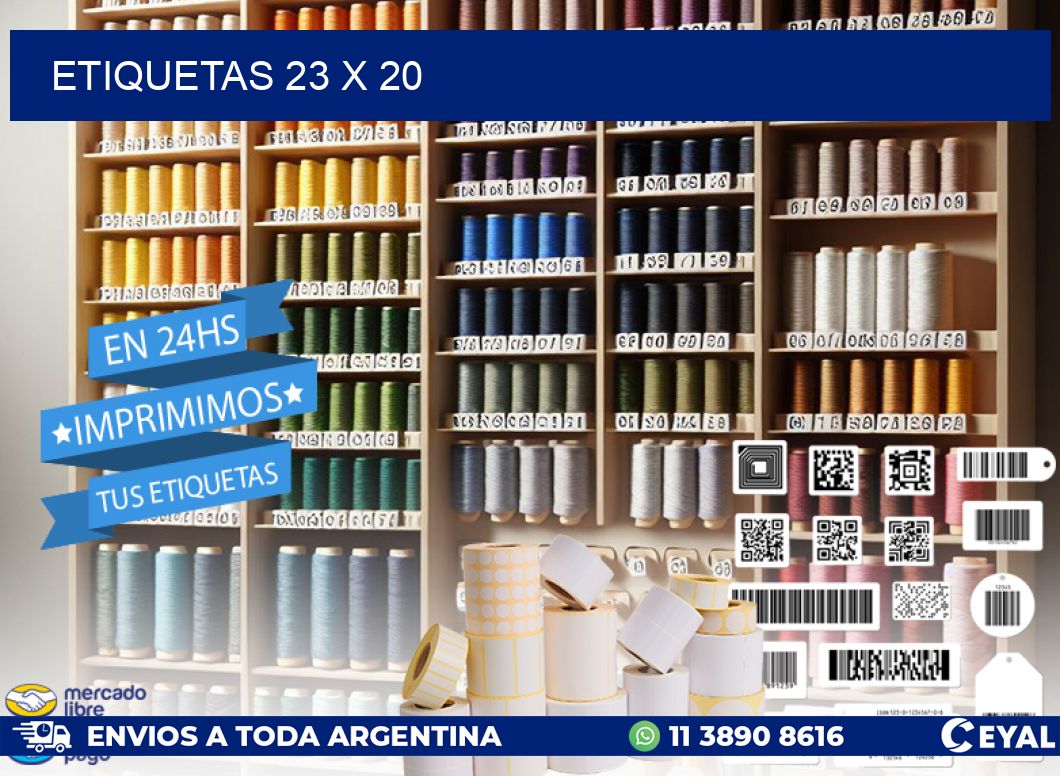 etiquetas 23 x 20
