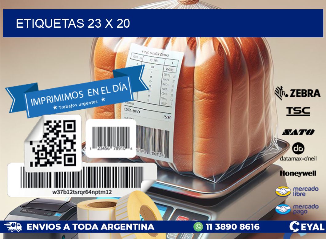 etiquetas 23 x 20