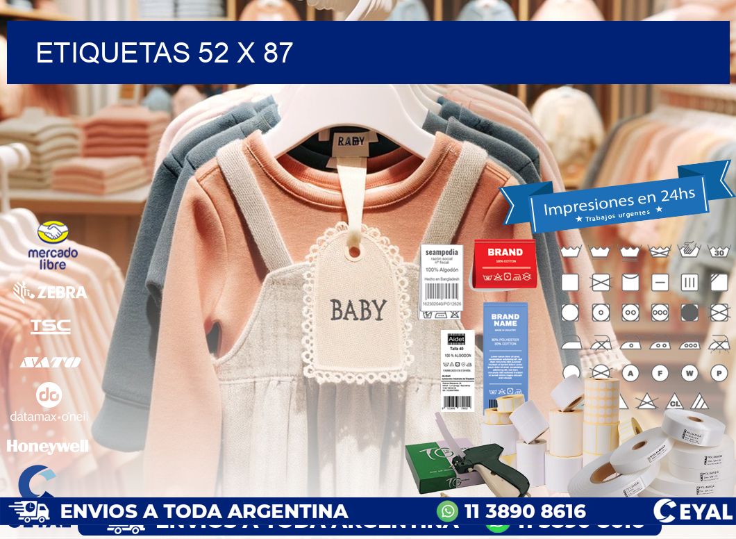 etiquetas 52 x 87