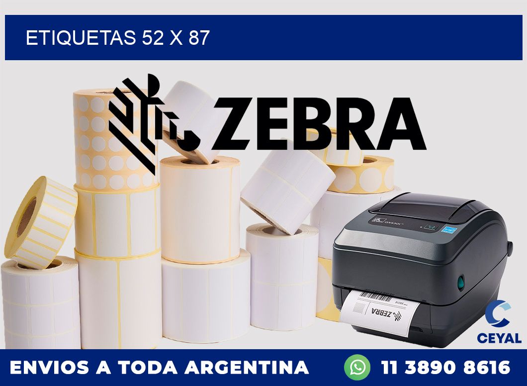 etiquetas 52 x 87