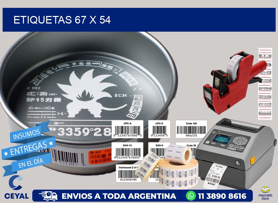 etiquetas 67 x 54
