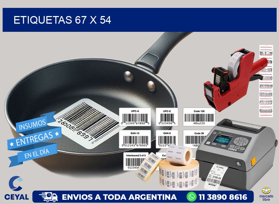 etiquetas 67 x 54