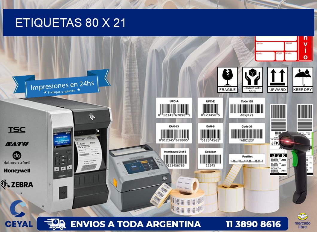 etiquetas 80 x 21