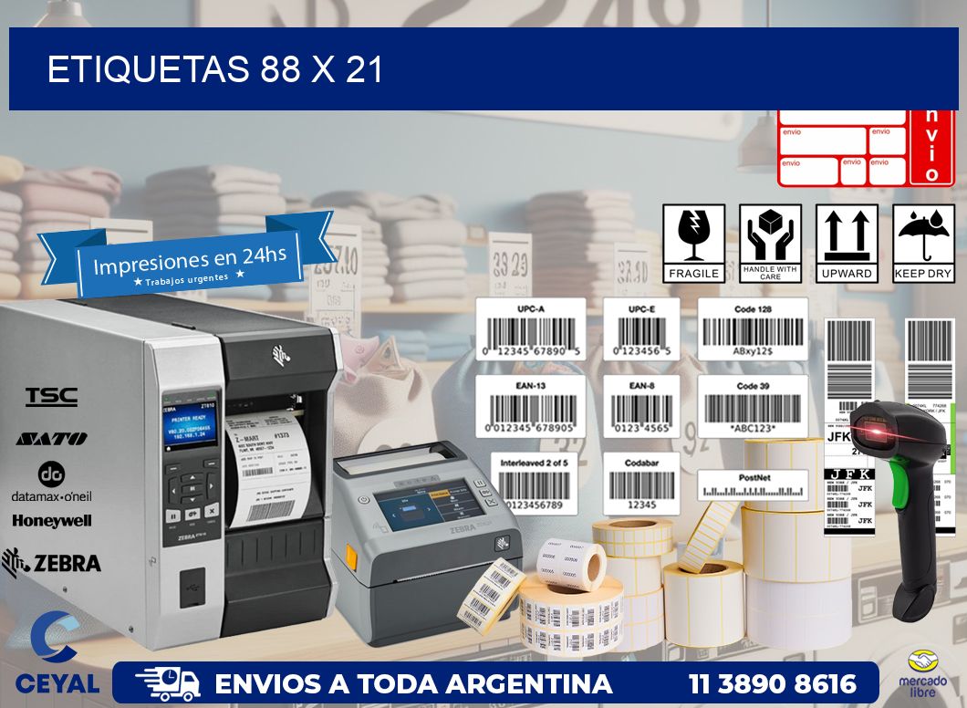 etiquetas 88 x 21