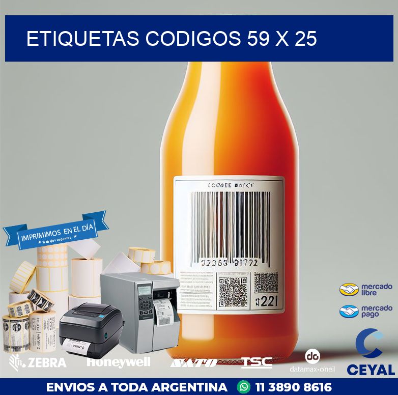 etiquetas codigos 59 x 25