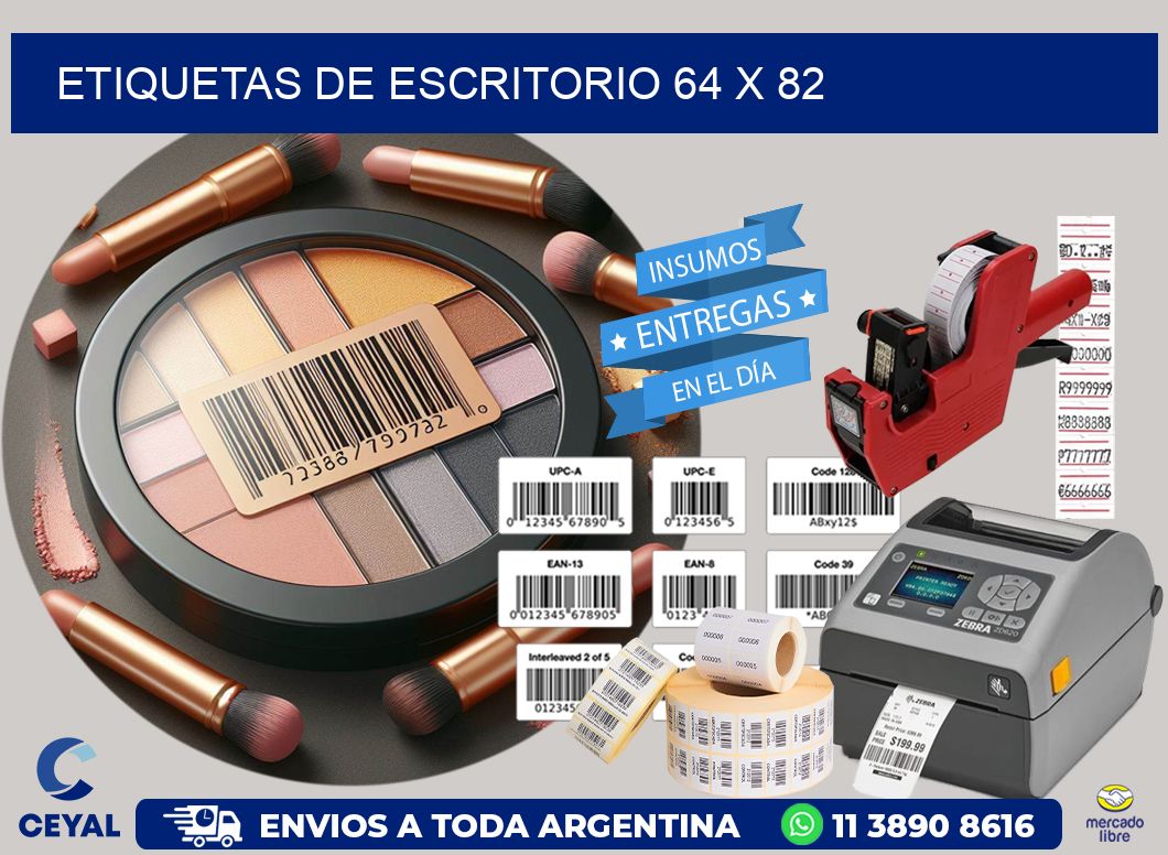 etiquetas de escritorio 64 x 82