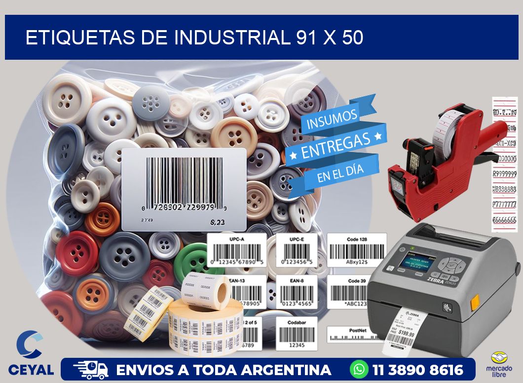 etiquetas de industrial 91 x 50