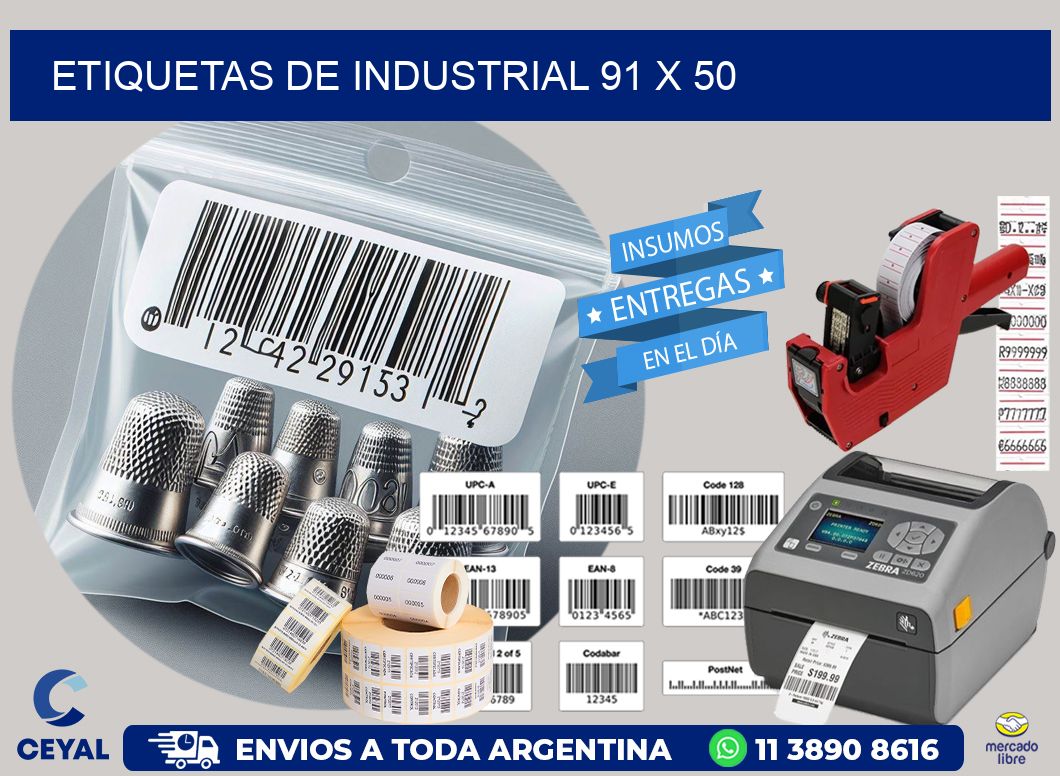 etiquetas de industrial 91 x 50