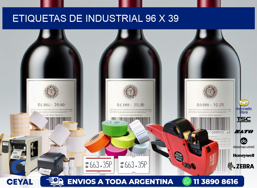 etiquetas de industrial 96 x 39