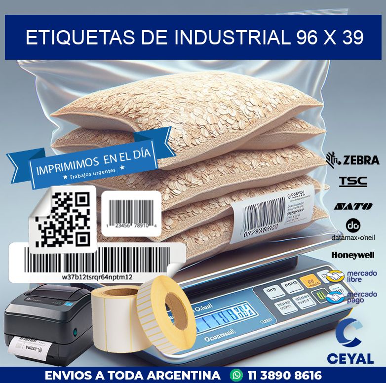 etiquetas de industrial 96 x 39