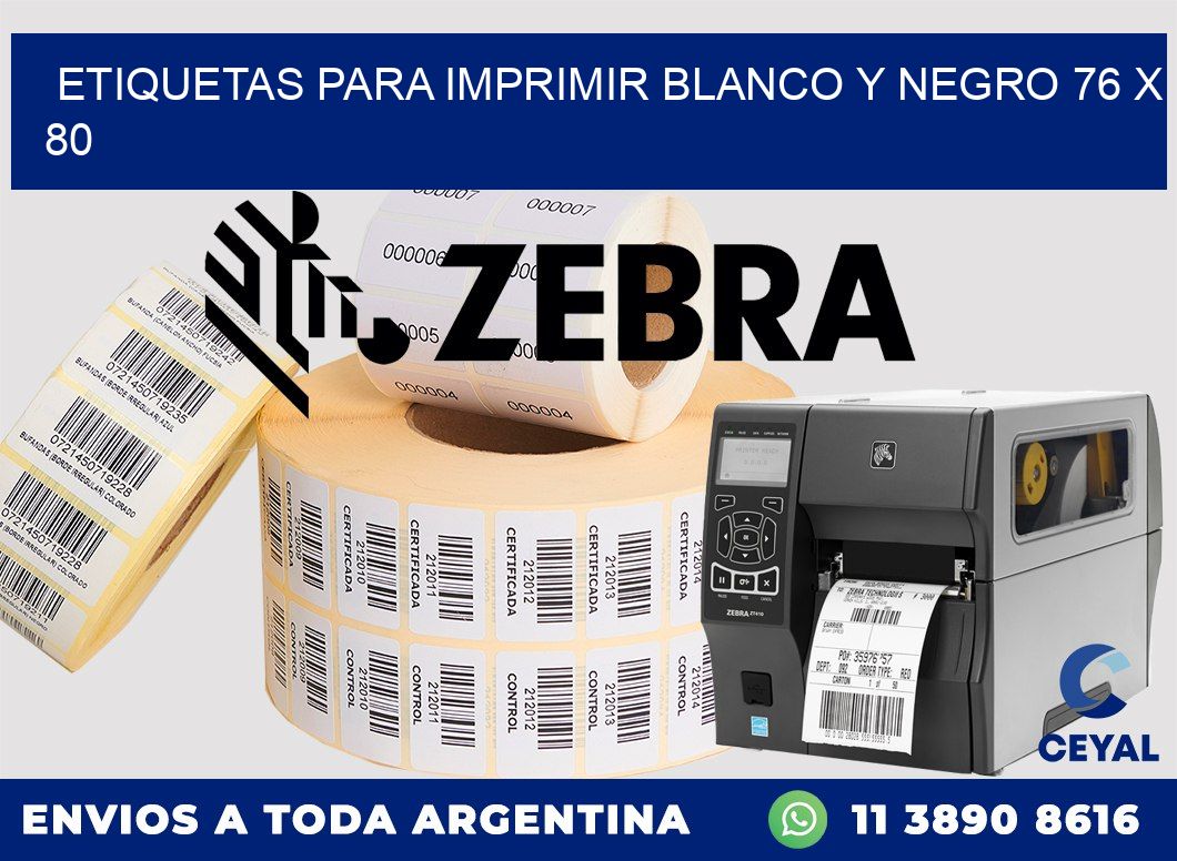 etiquetas para imprimir blanco y negro 76 x 80