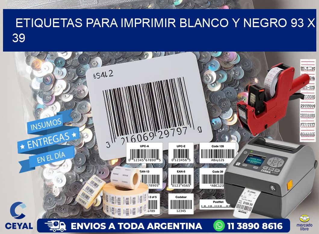 etiquetas para imprimir blanco y negro 93 x 39