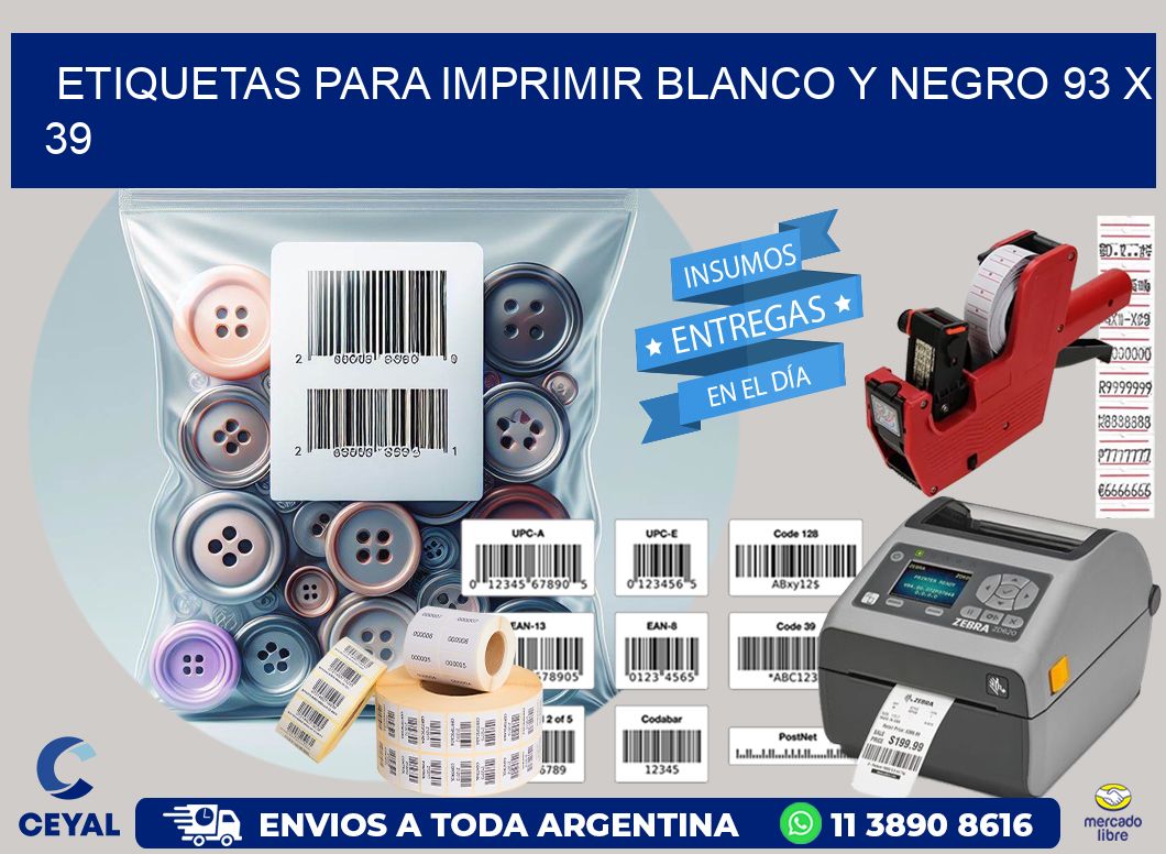etiquetas para imprimir blanco y negro 93 x 39