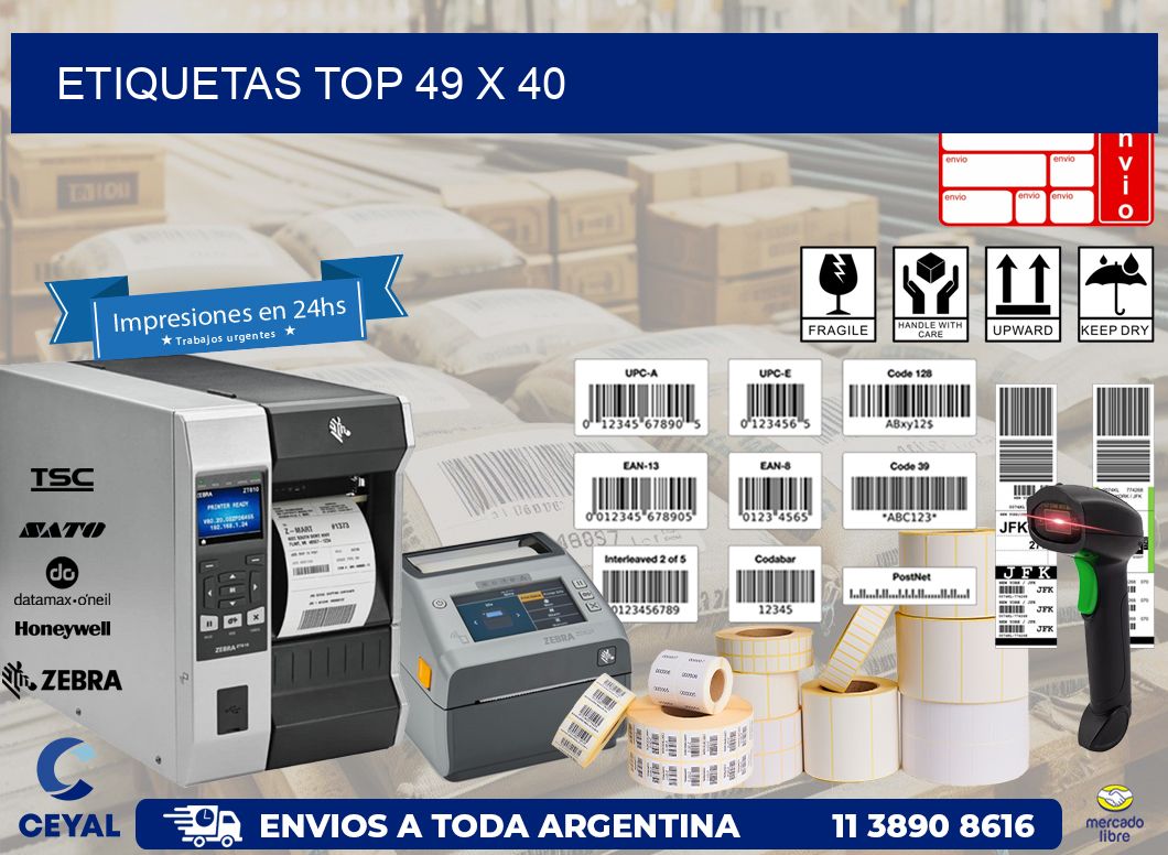 etiquetas top 49 x 40