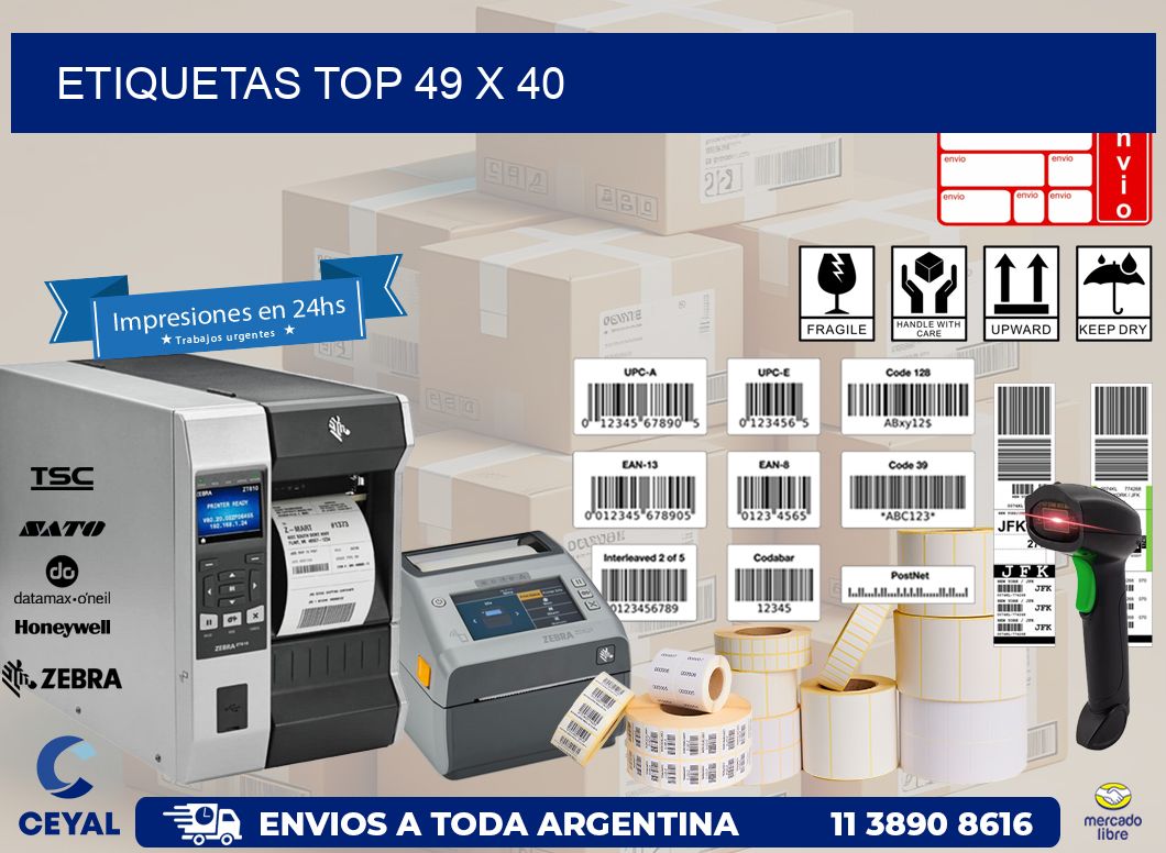 etiquetas top 49 x 40