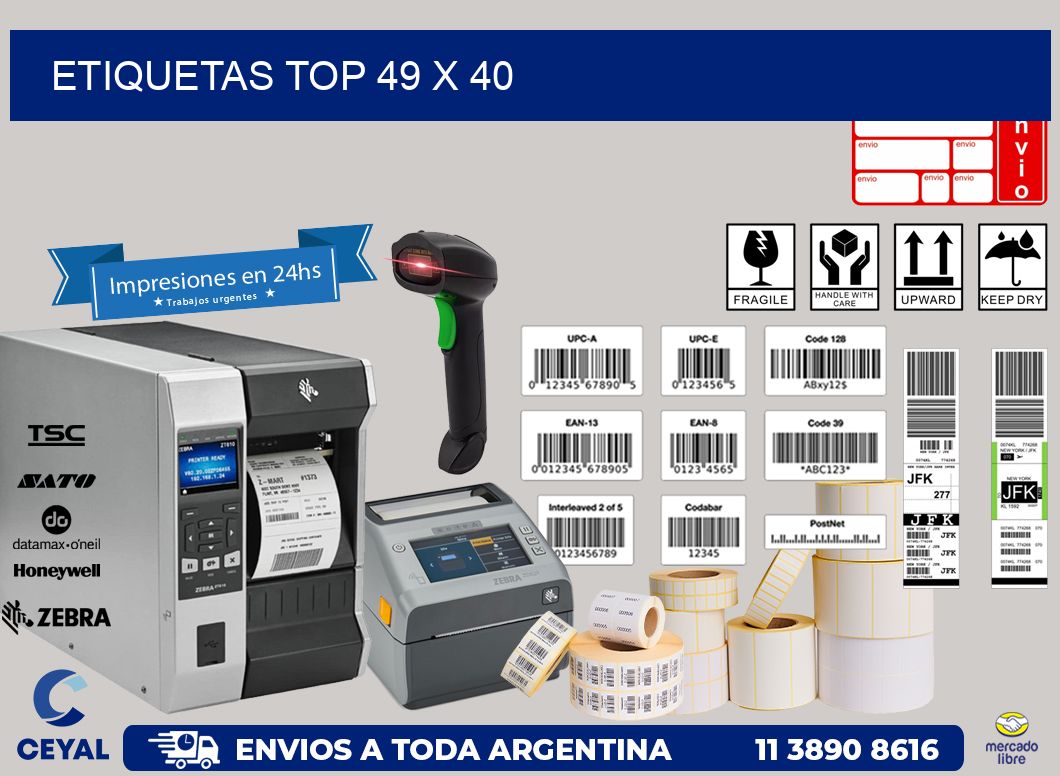 etiquetas top 49 x 40