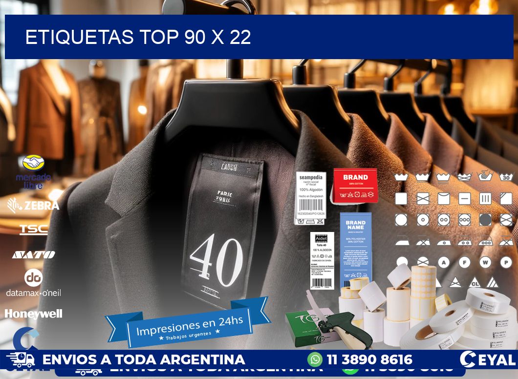 etiquetas top 90 x 22
