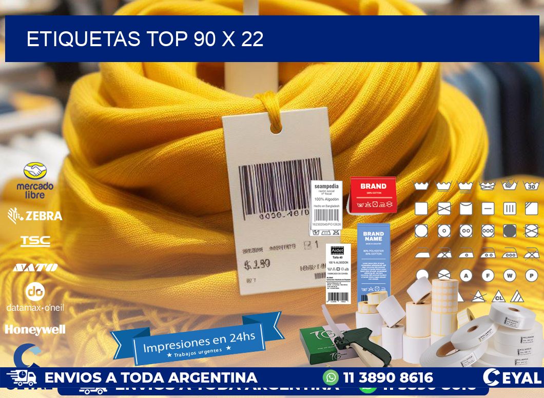 etiquetas top 90 x 22